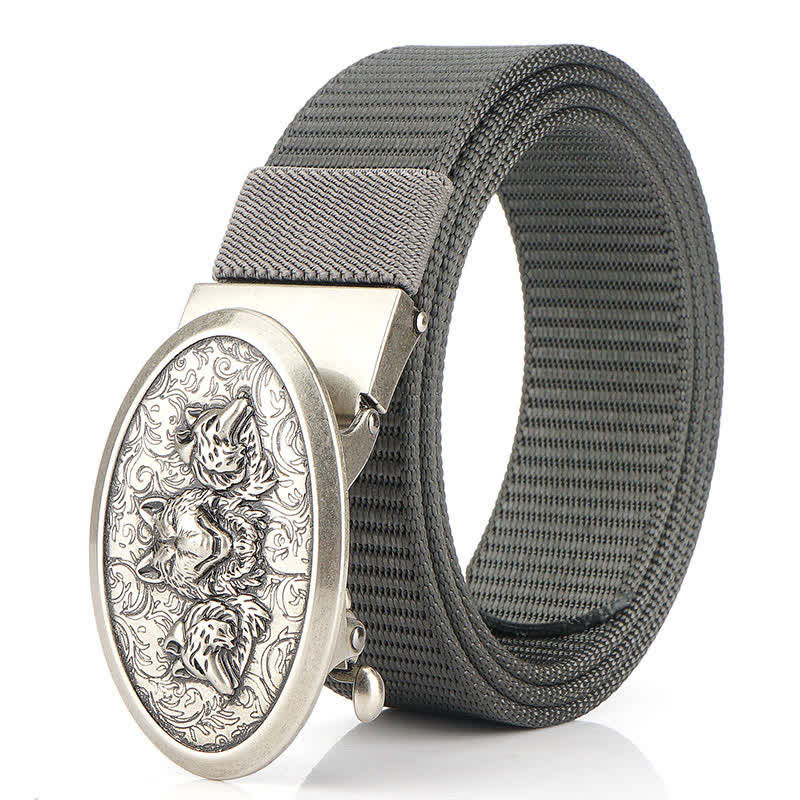 Cintura semplice in nylon Hungry Wolves da uomo - Grigio / Argento - 48" - image 12
