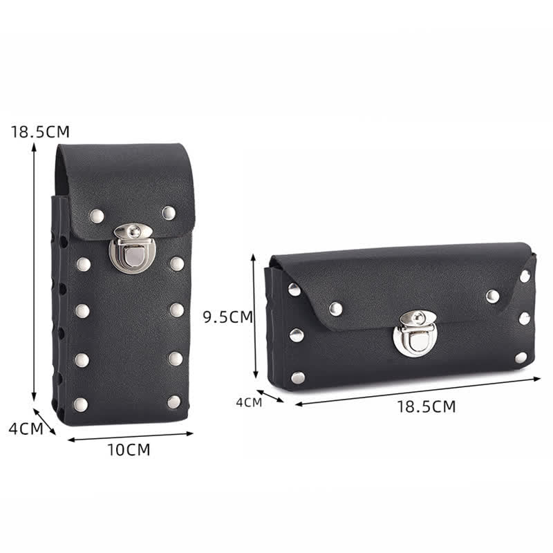 Borsa da cintura in pelle universale per telefono con bottone decorativo a rivetto