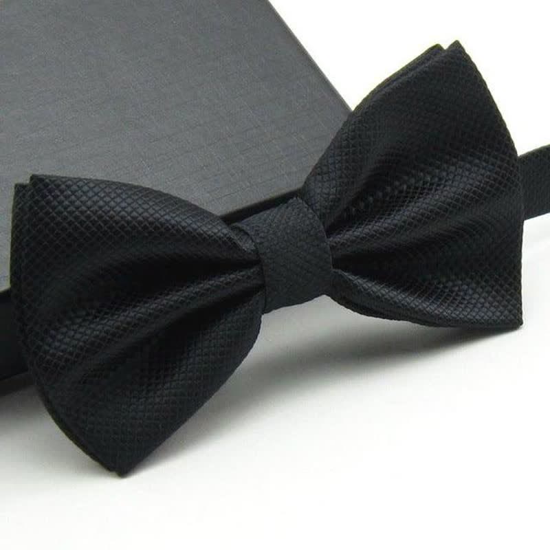 Papillon da uomo a micro-quadri di colore base - Nero - image 14