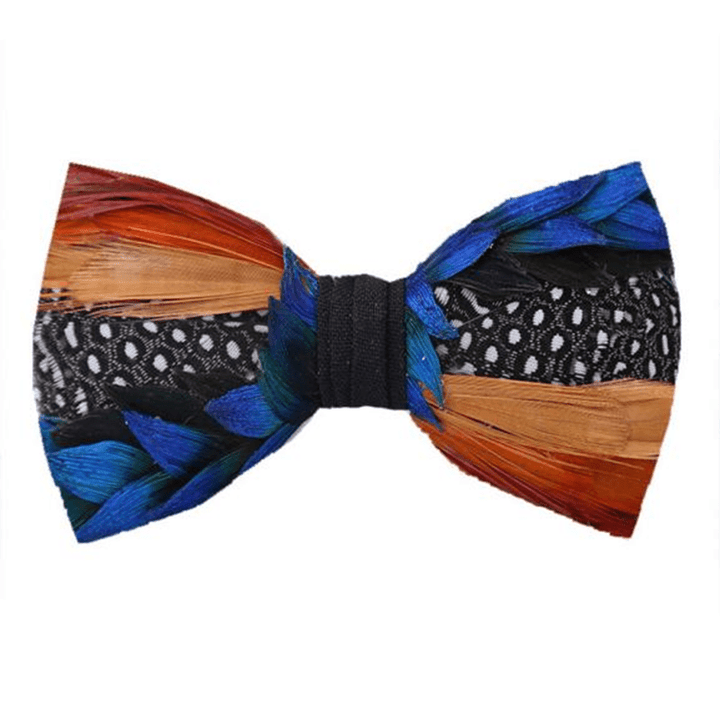 Papillon multicolore con piume arcobaleno diagonale