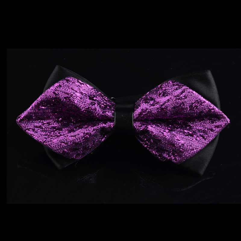 Papillon da smoking a punta glitterata da uomo - Viola - image 1