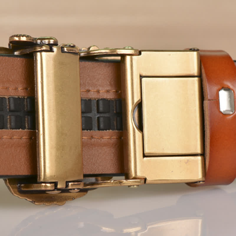Cintura in pelle goffrata con fibbia Hollow Eagle da uomo