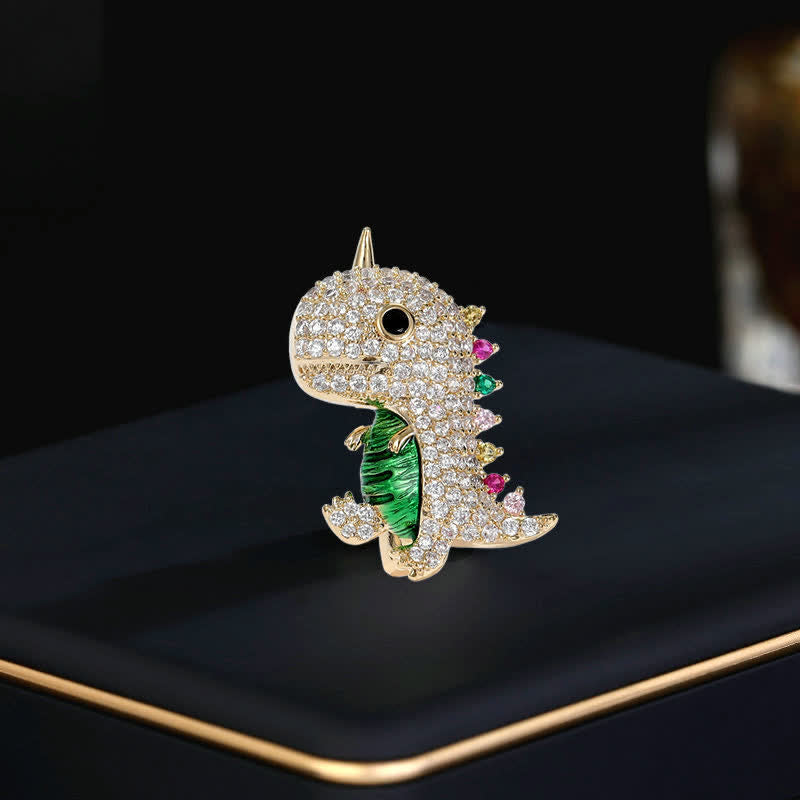 Spilla da donna a forma di dinosauro scintillante