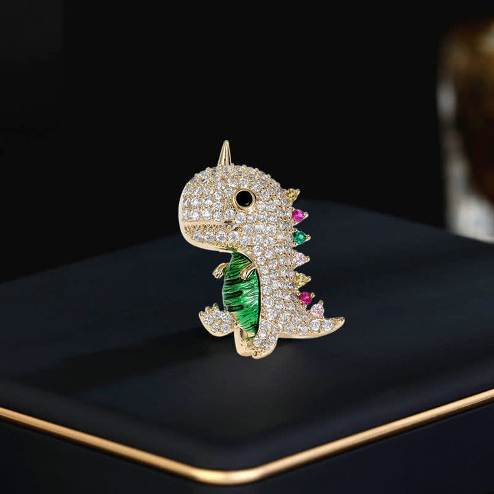 Spilla da donna a forma di dinosauro scintillante