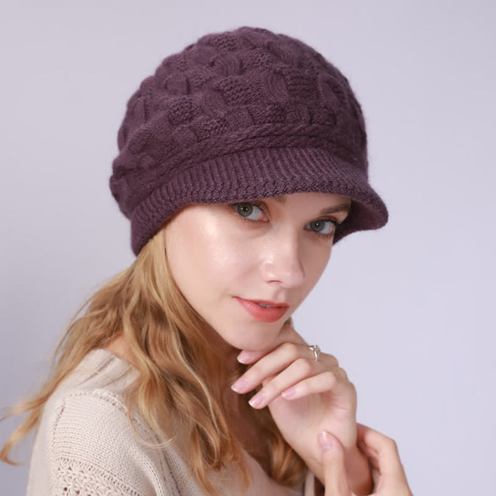 Cappello con visiera e fodera soffice e soffice da donna