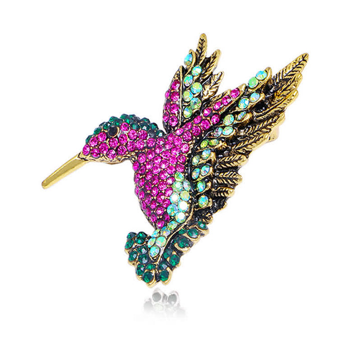 Spilla con strass a forma di colibrì da donna