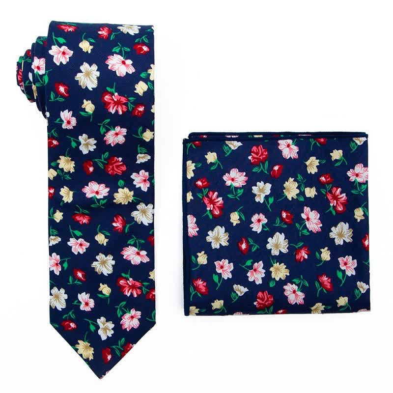 Set di 2 cravatte floreali in stile bohémien da uomo