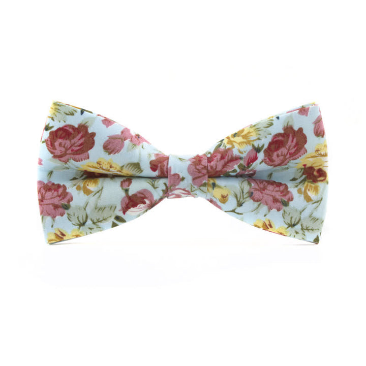 Papillon floreale con foglie di rosa tinto da uomo - Azzurro e rosa - image 10