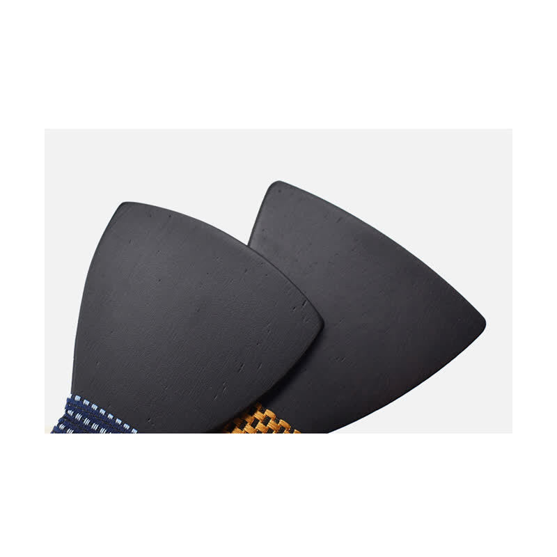 Set di 2 gemelli da uomo in legno nero con papillon