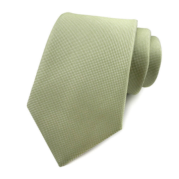 Cravatta sottile semplice da uomo in tinta unita - Verde pallido - image 10