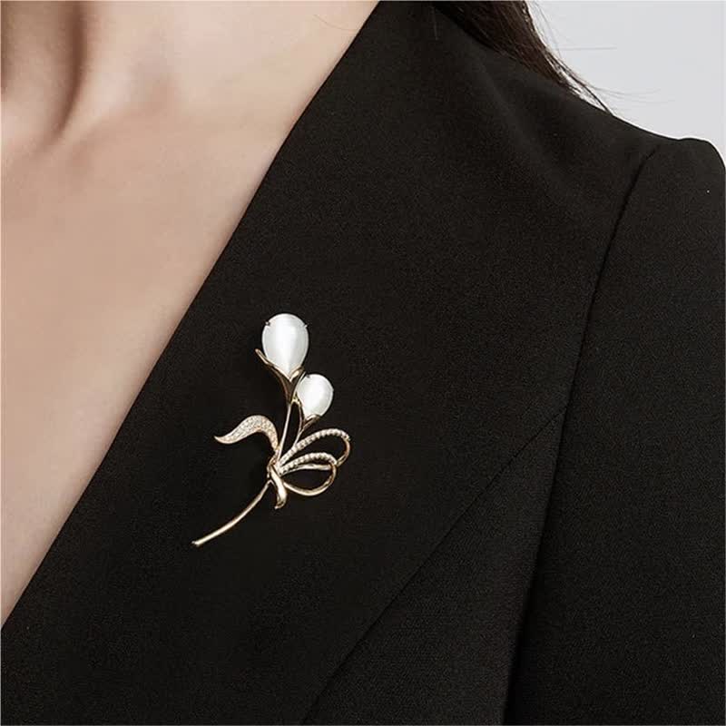 Spilla di perle di tulipano squisita da donna