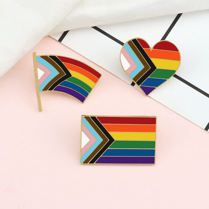 Spilla con bandiera arcobaleno "Show Your Pride" da 3 pezzi