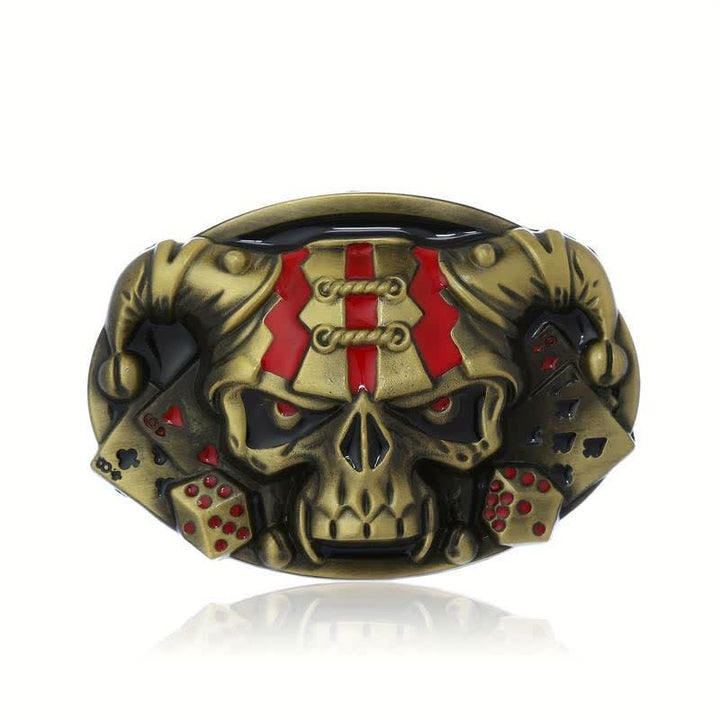 Cintura in pelle con fibbia Joker Clown Skull fai da te da uomo
