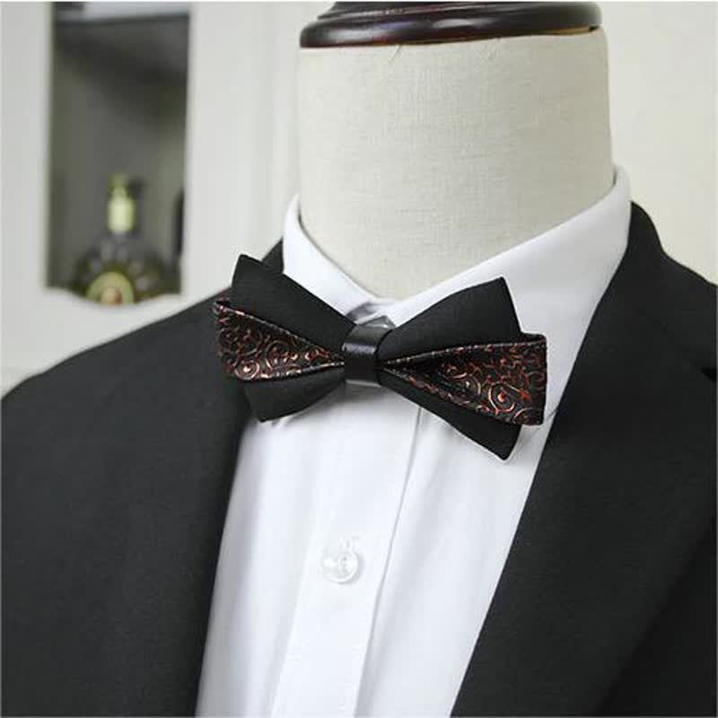 Papillon in pelle PU con fiamma da uomo