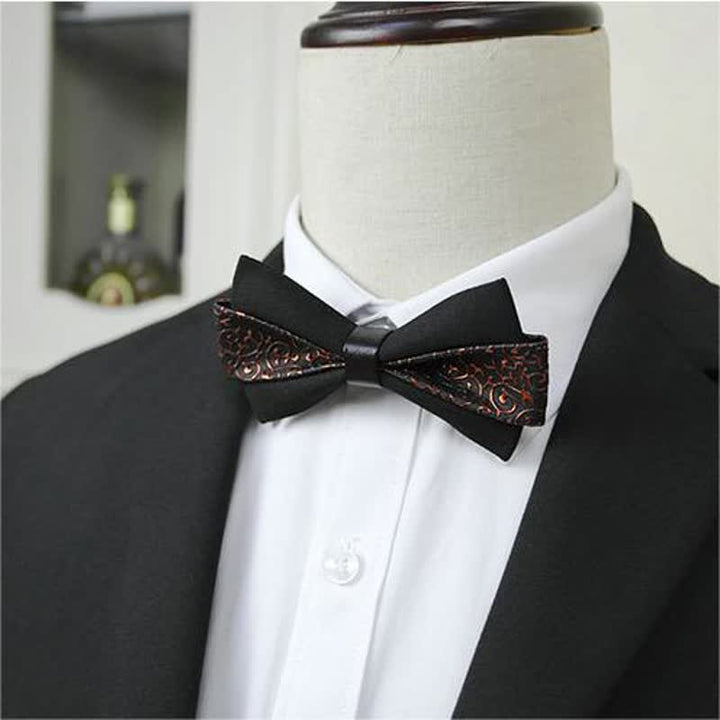 Papillon in pelle PU con fiamma da uomo