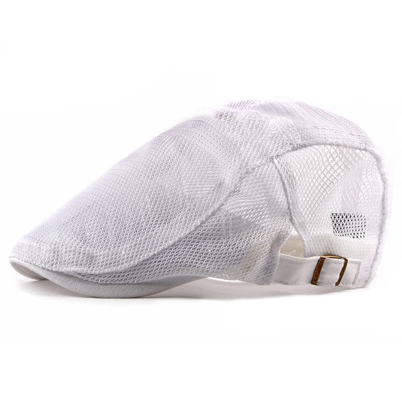 Cappello da sole traspirante con maglia cava, berretto piatto - Bianco - Regolabile (circa 21 5/8"-23 5/8") - image 7