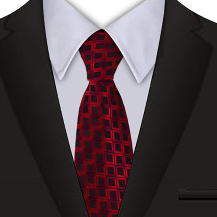 Cravatta da uomo con geometria nobile colore bordeaux