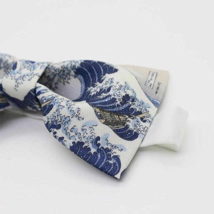 Papillon da uomo con onde blu oceano