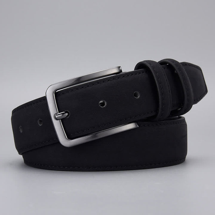 Cintura in pelle PU opaca e robusta da uomo - Nero - 44 - image 4