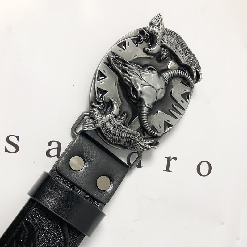 Cintura in pelle vintage Bull &amp; Dual Eagles da uomo