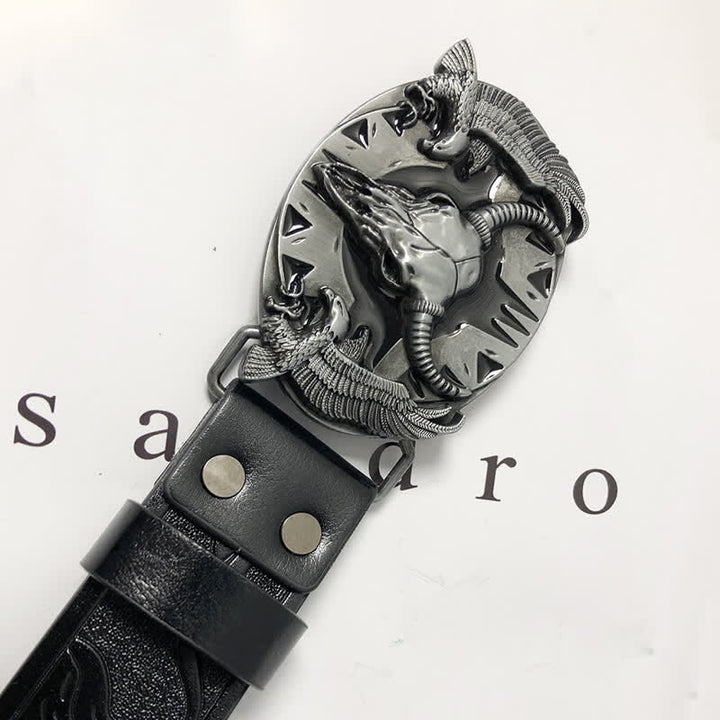 Cintura in pelle vintage Bull &amp; Dual Eagles da uomo