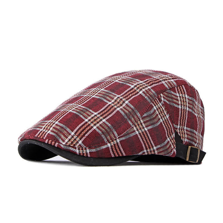 Berretto piatto casual a quadri da viaggio - Rosso - Regolabile (circa 21 5/8"-23 5/8") - image 11
