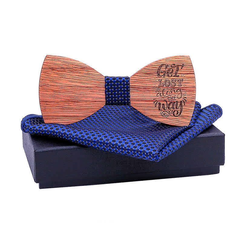 Set di 2 papillon in legno con proverbi da uomo