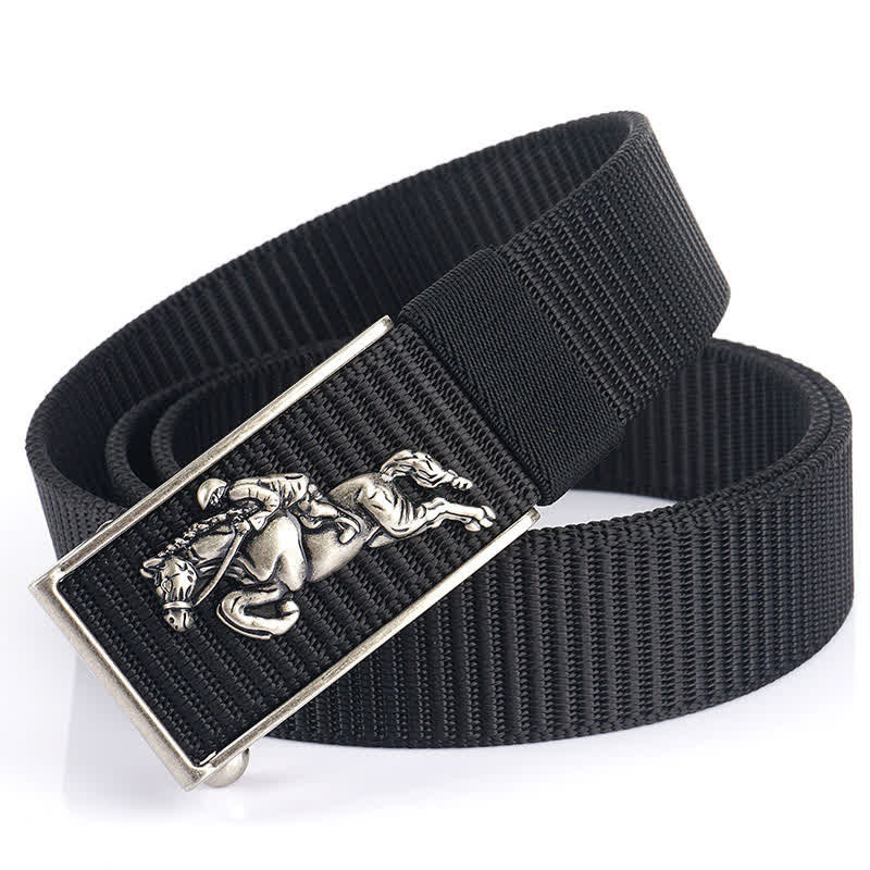 Cintura in nylon per equitazione da uomo - Nero / Argento - 48" - image 14