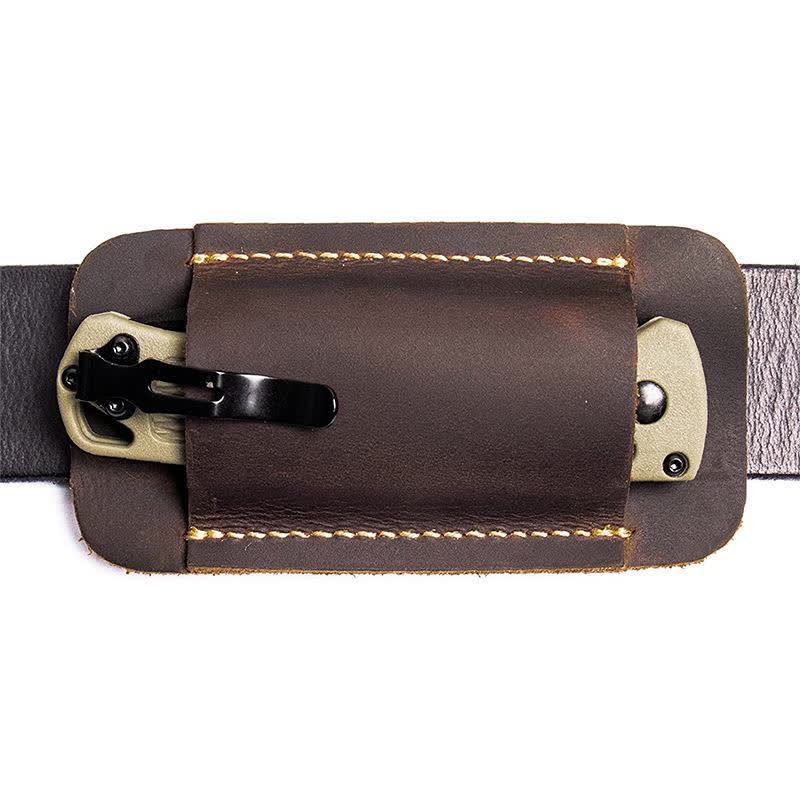Borsa da cintura con fondo aperto e fodero in pelle per trasporto orizzontale - Marrone - image 3