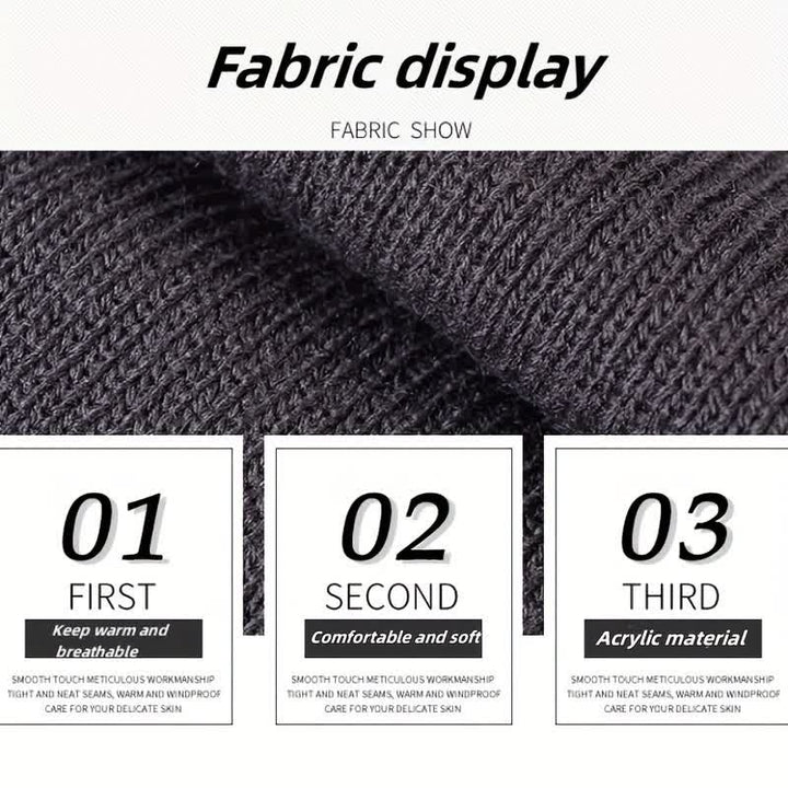 Set di 3 caldi cappelli, sciarpe e guanti touchscreen