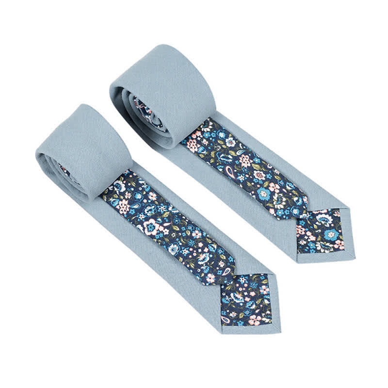 Cravatta da uomo con motivo patchwork floreale a quadri - Azzurro chiaro - image 17
