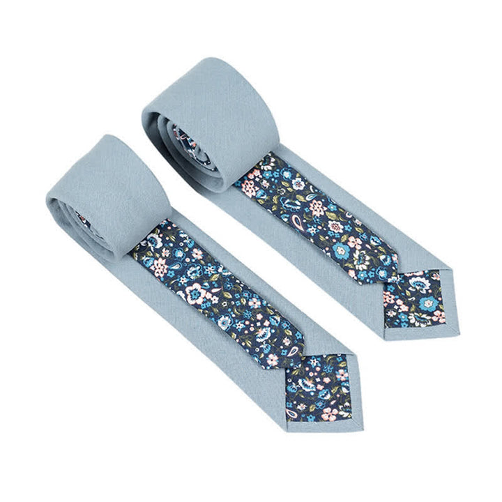 Cravatta da uomo con motivo patchwork floreale a quadri - Azzurro chiaro - image 17