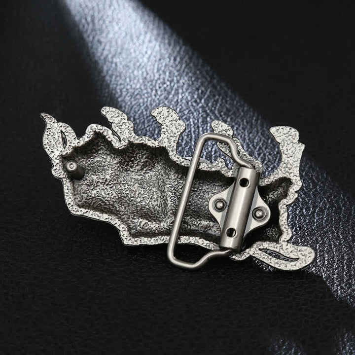 Cintura in pelle con fibbia a forma di toro in argento autentico fai da te da uomo