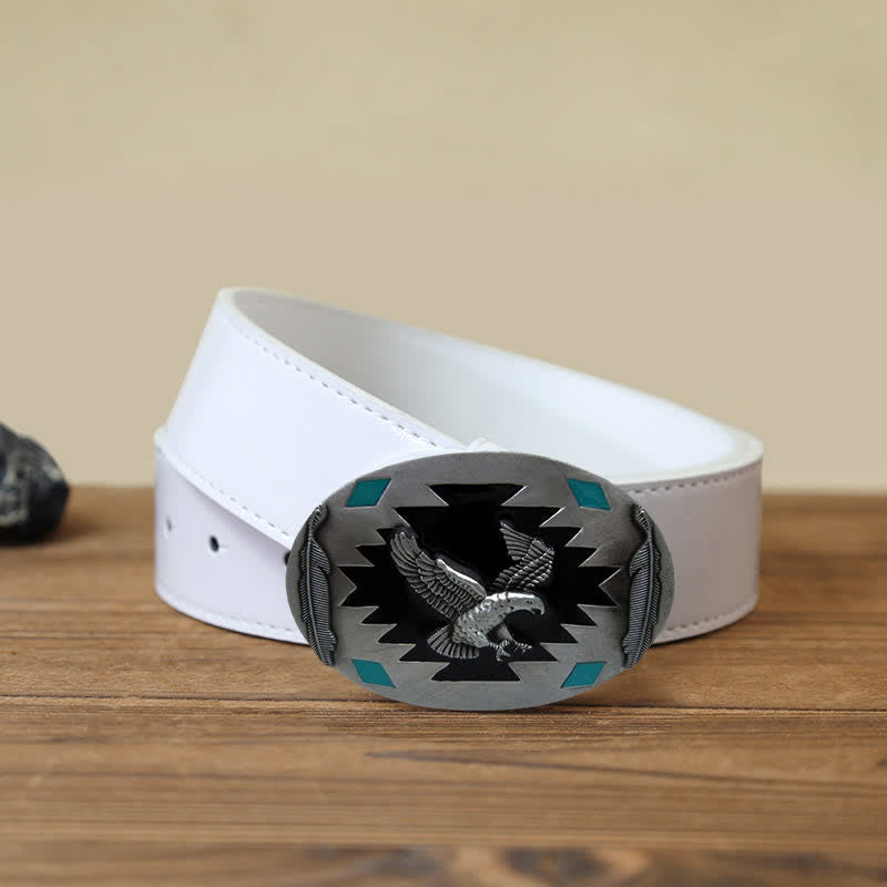 Cintura in pelle fai da te con fibbia Western Flying Eagle da uomo