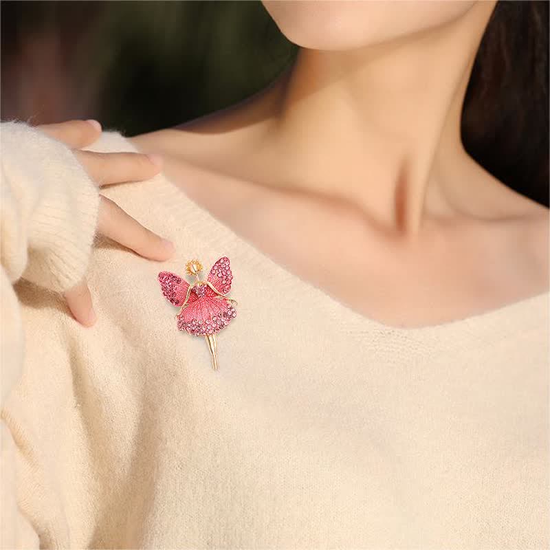 Spilla ballerina da donna con abito scintillante e delicato