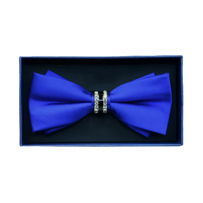 Papillon da uomo in metallo opaco con strass