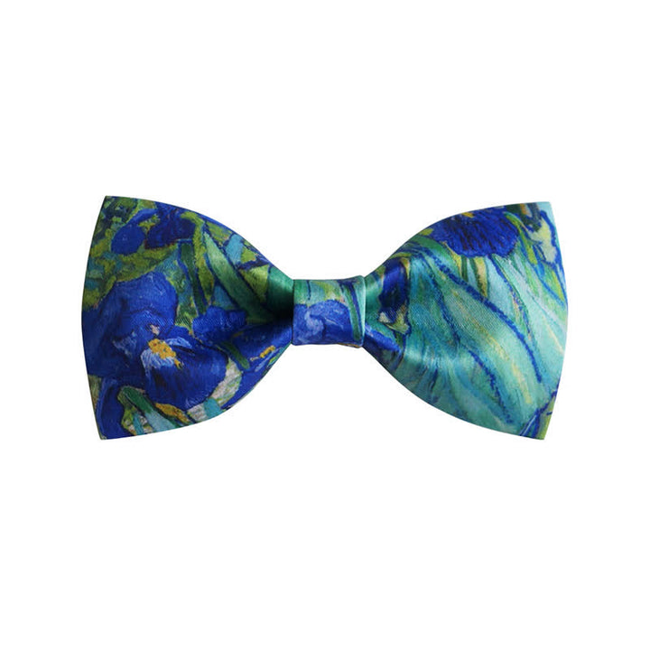 Papillon da uomo con stampa a olio creativo, motivo iris verde