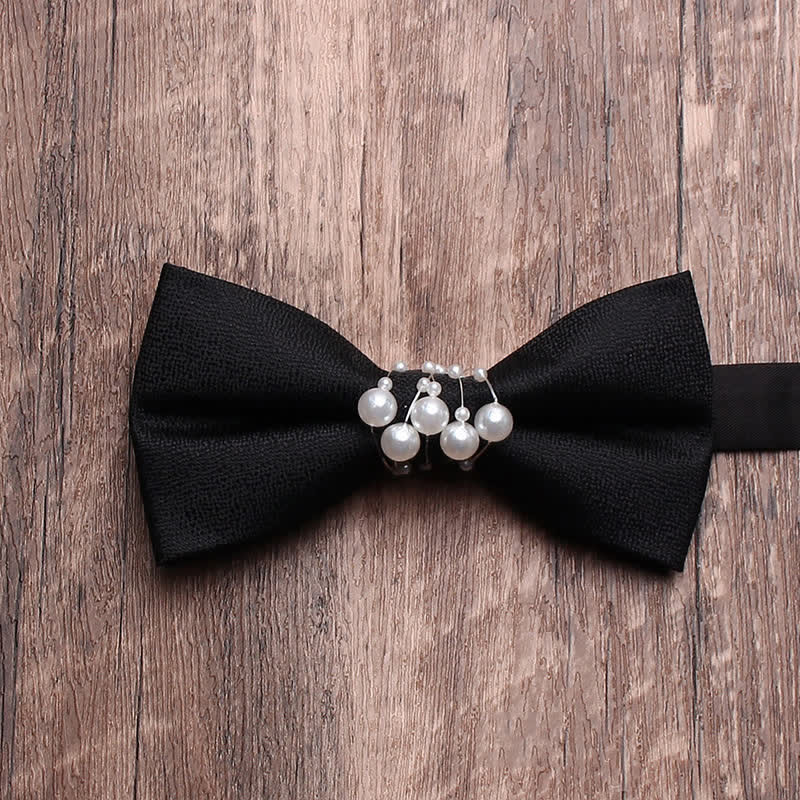 Papillon da uomo con perle nere
