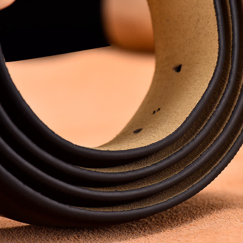 Cintura da uomo in pelle con fibbia nera e argento Noble