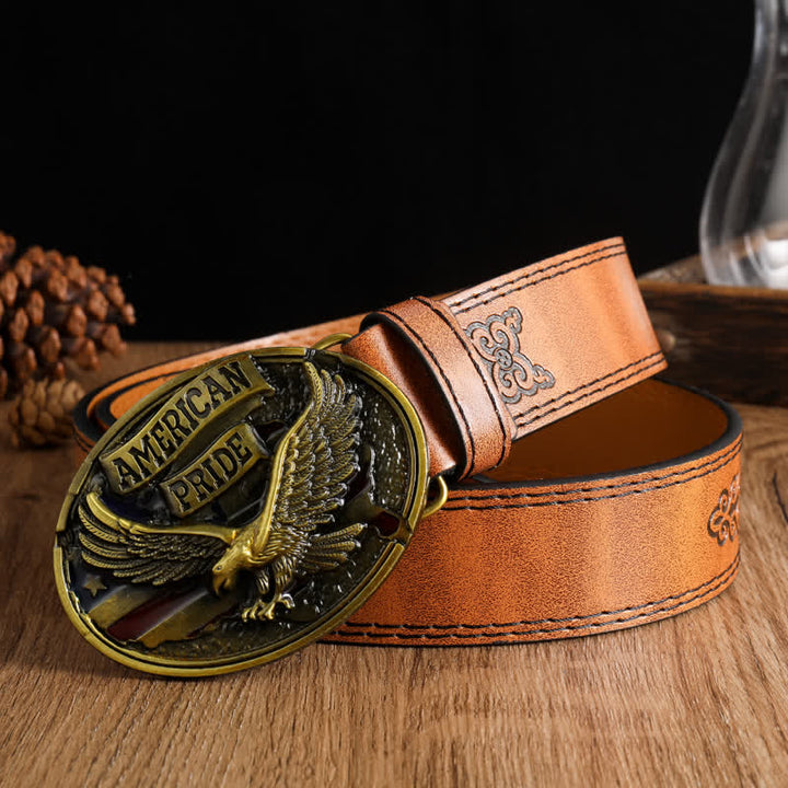 Cintura in pelle da uomo American Pride Bald Eagle