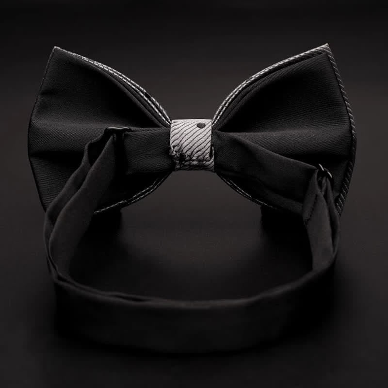 Papillon classico a pois grigi da uomo