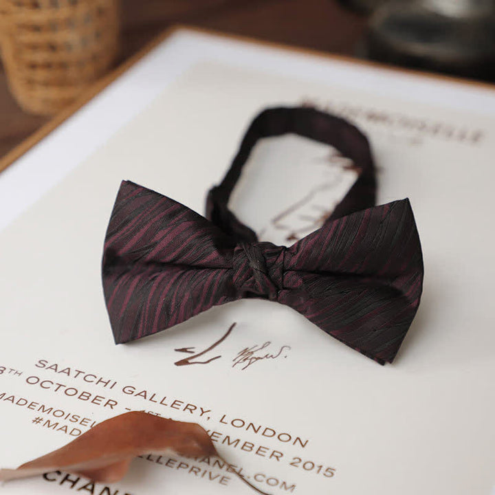 Papillon vintage semplice e delicato da uomo - Striature viola - image 25