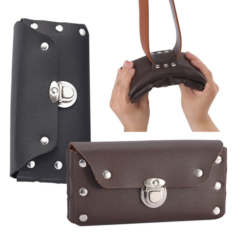 Borsa da cintura in pelle universale per telefono con bottone decorativo a rivetto