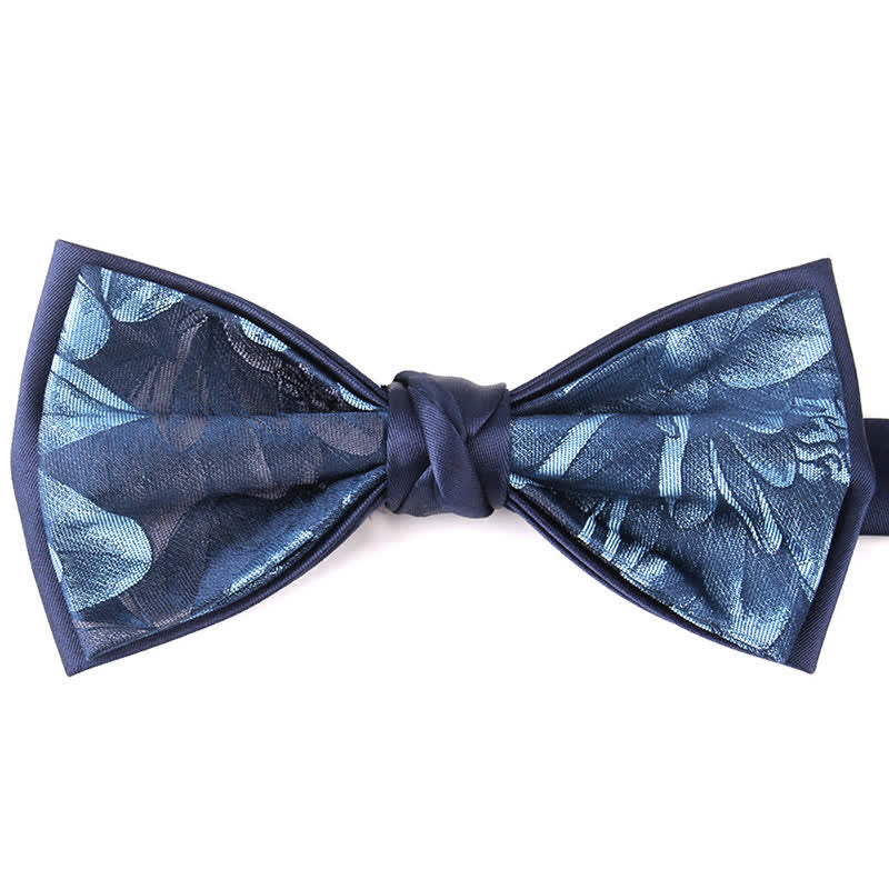 Papillon elegante da uomo con motivo floreale botanico - Blu #2 - image 14