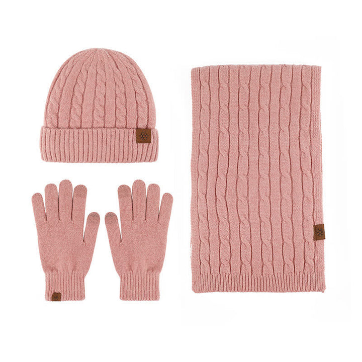 Set di 3 pezzi unisex di caldo cappello sciarpa guanti