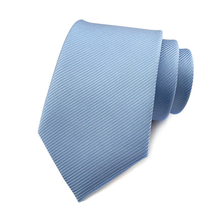 Cravatta da lavoro discreta in twill tinta unita da uomo - Azzurro chiaro - image 17