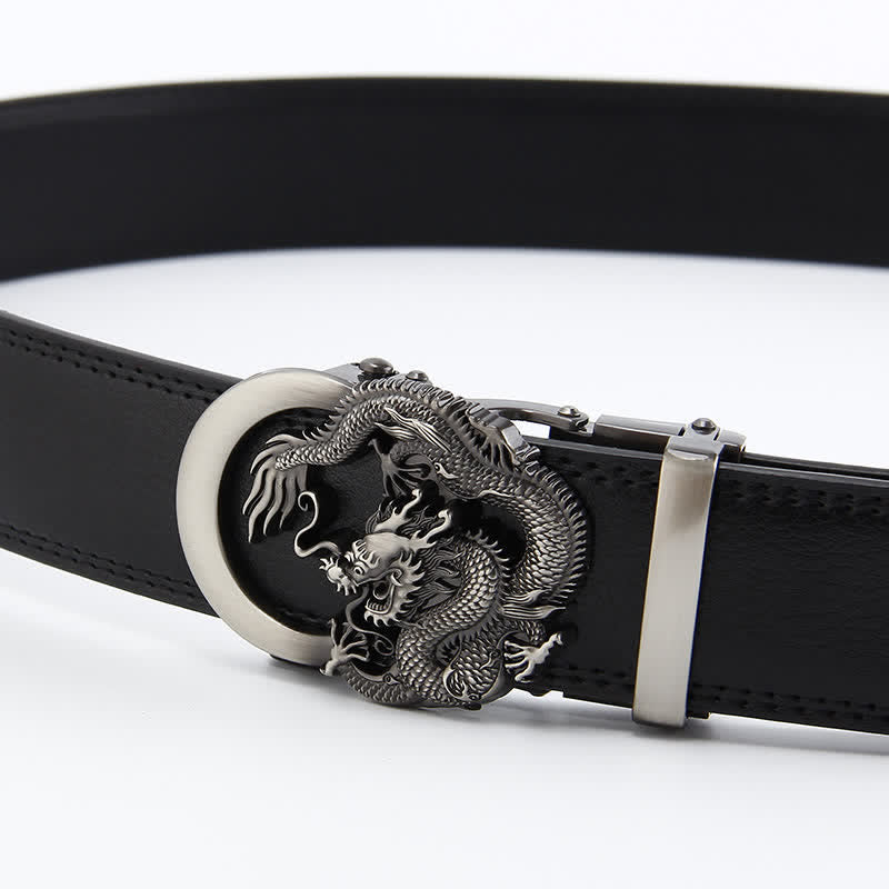 Cintura in pelle con cricchetto automatico Dragon Business da uomo