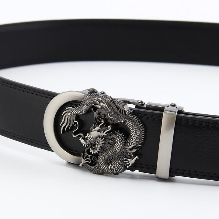 Cintura in pelle con cricchetto automatico Dragon Business da uomo