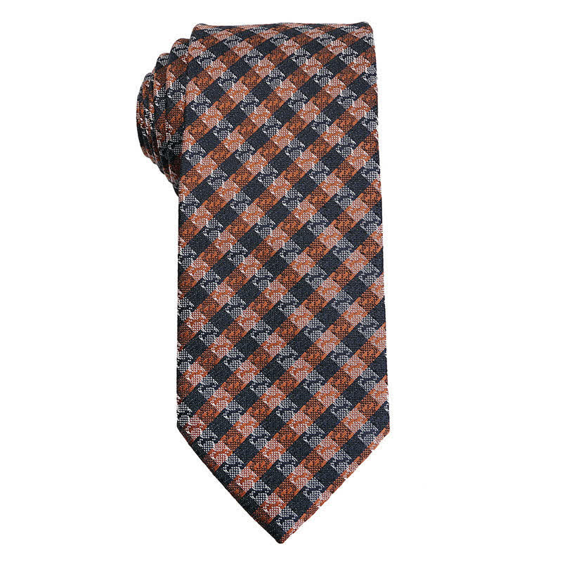 Cravatta da uomo con motivo floreale Paisley della serie Gold Orange