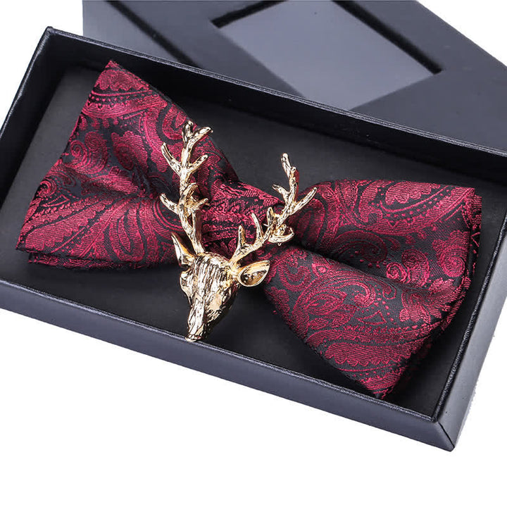Papillon da uomo con decorazione testa di alce natalizia Paisley - image 3